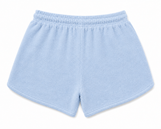 Women's Terry Towelling Shorts - Pale Blue