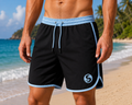 Casual 4 Way Stretch Shorts - Black/Blue