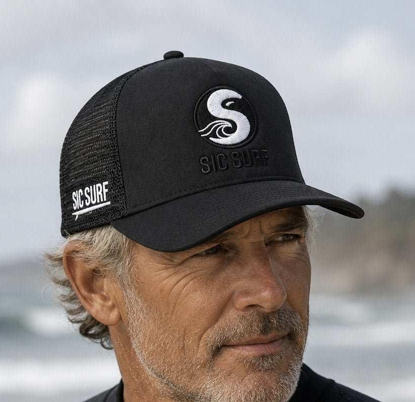 SIC SURF Classic Cap — Black Mesh