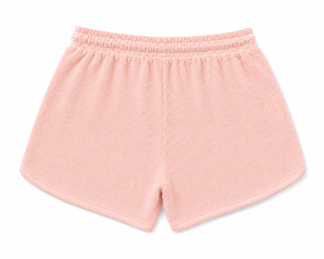 Women's Terry Towelling Shorts - Blush Pink