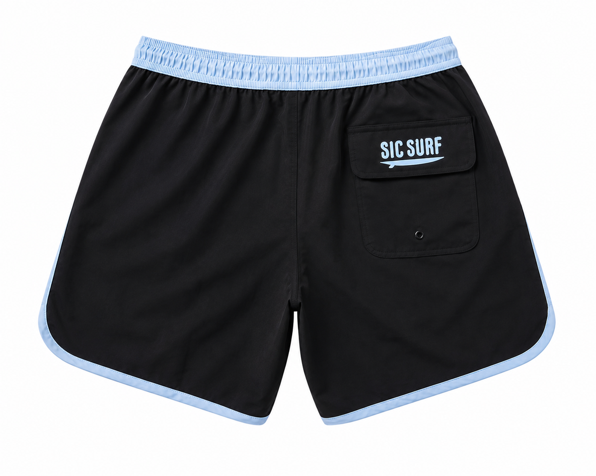 Casual 4 Way Stretch Shorts - Black/Blue