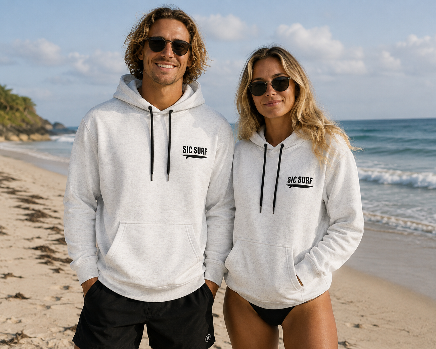 Hoodie White (Grey Fleck)