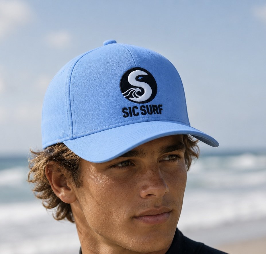 SIC SURF Stretch-Fit Cap — Pale Blue